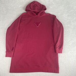 Pro Standard Chicago Bulls Hoodie Dress Womens Medium Pink Pockets Casual